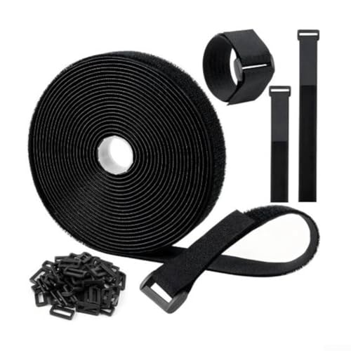 Nylonsäkringsband med justerbara spännen för att organisera kablar, verktyg och utomhusutrustning i hem, garage och verkstad (5 cm 10 meter bred)