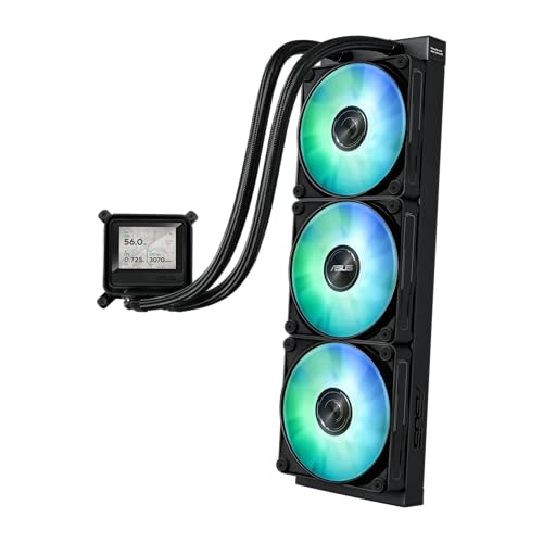 Image of ASUS MAX Gaming LC 360 ARGB LCD All-in-one CPU Liquid Cooler with Advanced Cooling Performance, Vivid 2.4 inch IPS Screen, pre-Installed ARGB Fans, and Aura Lighting, 6 Year Warranty