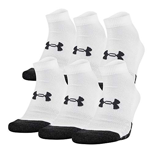 Under Armour Unisex UA Performance Tech Low Cut Socks 6-Pack LG White2