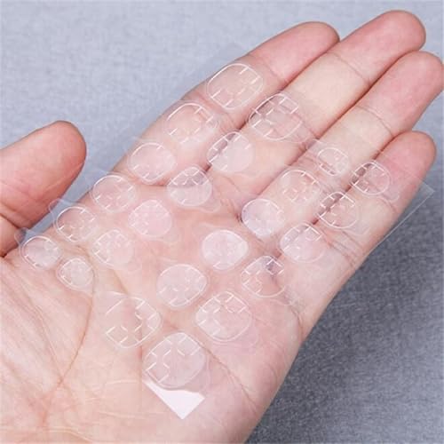 Image of Secret Lives Press On Nails Fake Nail Set Pink Love Drop Design 24 PCS Artificial Nails Extension Kit for Women and Girls Clear Reusable Nails