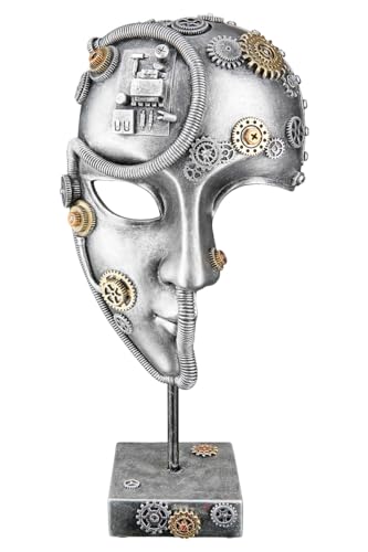 Masque steampunk Casablanca argenté hauteur 35,5 cm - 3