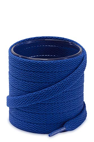 Shoemate Flat Solid Color 5/16" Shoe Laces for Sneakers and Athletic Shoes, Shoe Strings, Royal Blue, 42"(107cm) 23-BaoLan