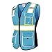 HoliSecure Safety Vest for women, Hi vis Reflective Lady Work vest With 9 Multi Pocket And Zipper(Blue Medium)