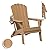 Plawdlik Folding Adirondack Chair, SGS Tested, Wooden Textured with Cup Holder, Heavy All-Weather HDPE Comfortable Set Poolside Backyard Lawn Teak