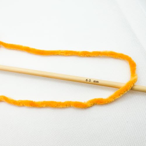 Image of Cuddly Velvet Chenille Yarn, Super Soft Fluffy Bulky for Knitting Crocheting Crafting Blanket Amigurumi, Durable for Shedding, 100 Gram (3.53 Ounces) 109 Yards (100 Meters) (Tangerine)