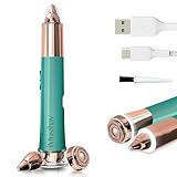 iMusthav 2 in 1 Eyebrow and Facial Hair Remover for Women Painless Electric Razor Epilator Trimmer Shaver with 18K Gold-Plated, USB Rechargeable, 360° LED for Flawless Eyebrow and Face Hair Removal - Image 1