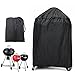 JTDEAL Funda Barbacoa Redonda Impermeable Funda Protectora Barbacoa de Carbón Cubierta BBQ Cubre Barbacoas Redondas Funda Barbacoa Pequeña, Resistente al Desgarro y a Los Rayos UV, Negro (77 x 58 cm)
