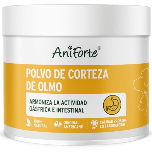 AniForte Polvo de Corteza de Olmo Rojo 100g. Producto Natural para Perros y Gatos. Ayuda al Equilibrio de la Flora Intestinal. Bienestar para el Sistema Gastrointestinal con Gran Aporte de Vitaminas