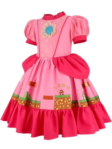 Disfraz completo Princesa Peach para niñas, color rosa miniatura 3