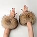Alianm Women'S Faux Fur Wrist Cuffs Winter Fur Cuffs Women Fashion Fur Arm Warmer Natural Wristband Female Warm Sleeve(Purple,30cmx15cm)