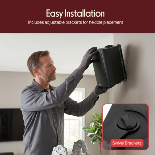 Image of Pyle Wall Mount Waterproof Bluetooth Speaker System -Indoor /Outdoor Audio Pair with Built-in Digital Amplifier,Weather-Resistant Housing,High-Power Sound,Easy Installation(Black), 6.5 Inch(Pack of 2)