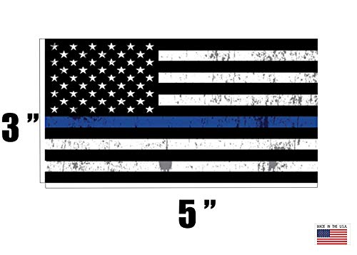 Image of Rogue River Tactical Thin Blue Line Blue Lives Matter Flag Sticker 3x5 Inch Vinyl Decal Support of Police and Law Enforcement Officers Flag