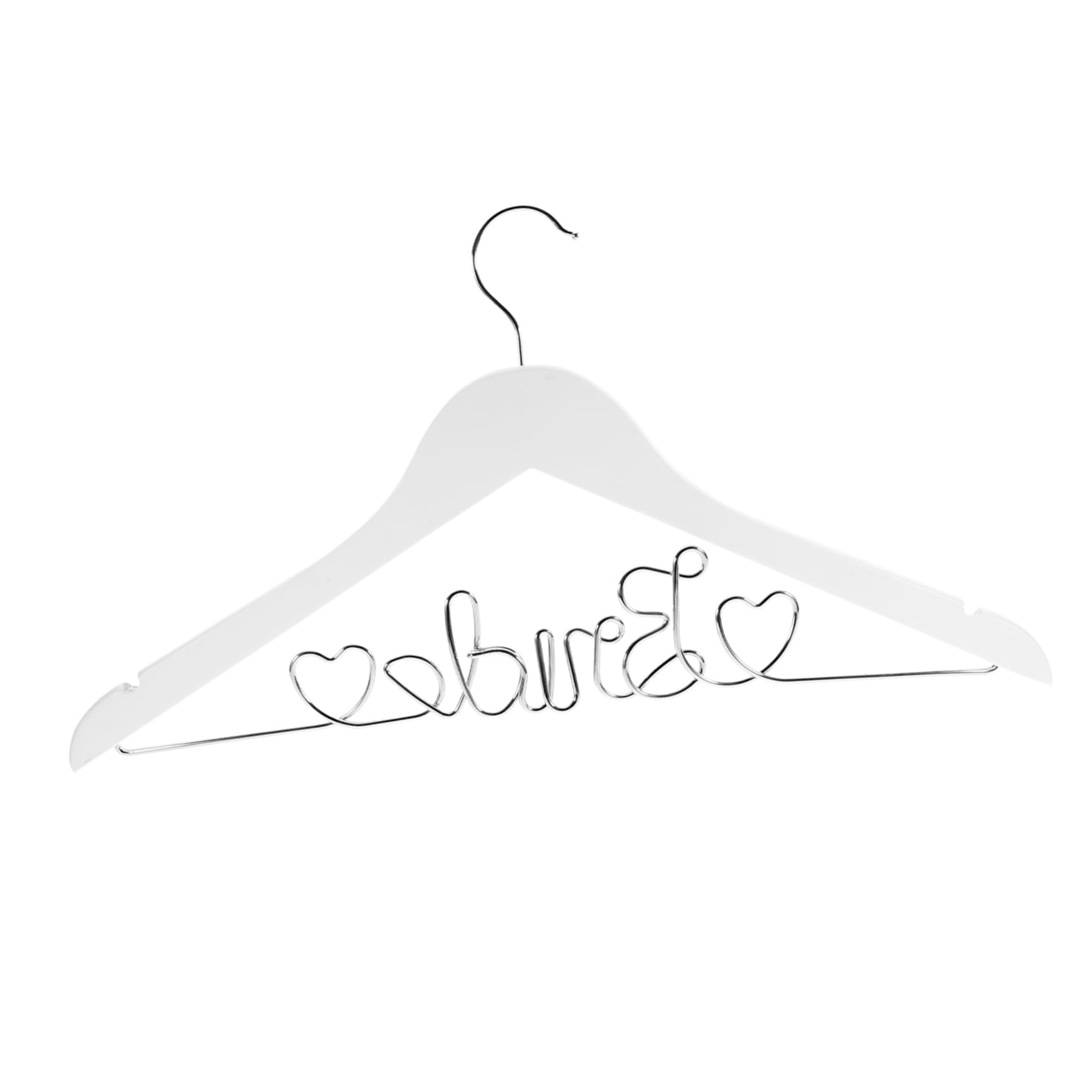 LALADEFIEE Bridal Hanger Set Wedding Dress Hanger Wooden Base Metal Wire Bride Cute for Bride