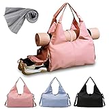 Umllpet Bolsa Deporte Gimnasio Mujer, Bolsa Deporte Mujer Pequeña Impermeable Bolsa de Viaje Mujer Fin de Semana Bolsa de Deporte con Compartimento para Zapatos Bolso Viaje para Yoga/Natación/Playa