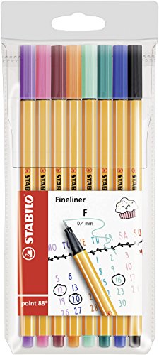 Preisvergleich Produktbild Fineliner - STABILO point 88 - My STABILO Journal - 8er Pack - 8 Farben