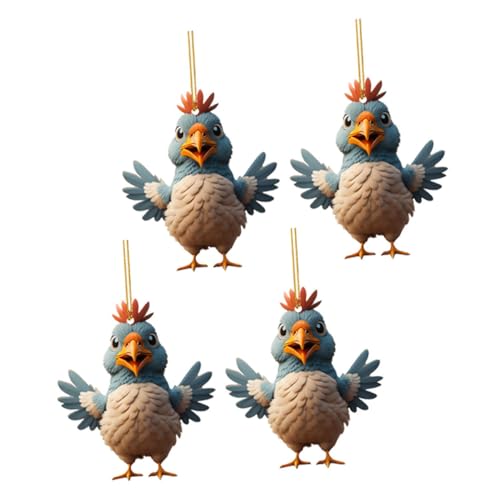 Hemobllo 4 Piezas Colgante De De Pollo Decoración De La Casa De Campo Adornos Jardín Adorno Navideño De Exterior Gallinas Pollo Colgando De Navidad Colgante De Pollo Acrílico