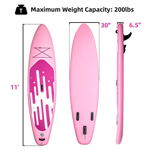 Fullwatt Inflatable Stand Up Paddle Board 11"X30"X6.5 With Kayak Seat,Backpack, Wide Stance, Surf Control, Non-Slip Deck, Leash And Paddle Ultra-Light Inflatable Paddleboard For Youth & Adult,Pk #TOP2