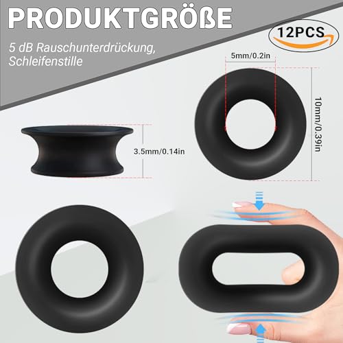 Mute style pack per earplugs,12 Piezas Tapones para Los Oídos de Silicona Quiet Ear Plugs Accessories for Extra 5 dB para Viajes Hogar Oficina Biblioteca (6 Colores) - imagen 6