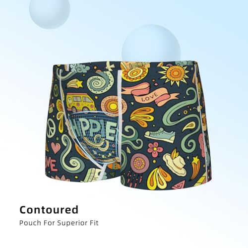 Boys' Cotton Boxer Brief Soft Underwear-Colorful Hippie4