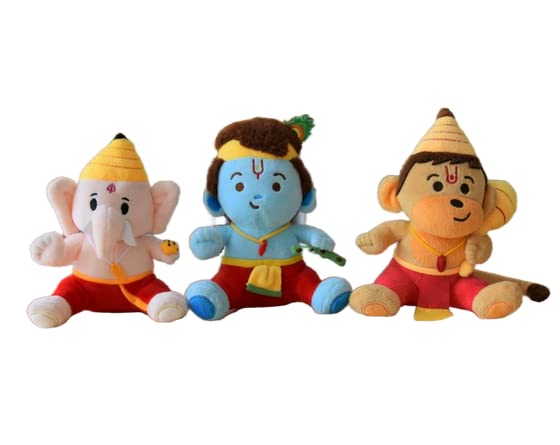 Image of MODI TOYS Mantra Singing Plush Toys Bundles (Medium DEVTAS Bundle 11 inch) Ideal for Newborns, Infants, Toddlers, Grandparents | Best for Diwali, Baby Shower, Birthday, Raksha Bandhan, Housewarming