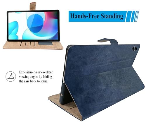 Image of SUPER-ME FLIP Tablet Cover for REALME PAD MINI | 3 Pockets | Dual Protection Material | Strong Magnet | Ultra Durable (Blue)
