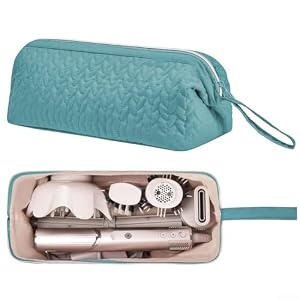 Multifunktionale Aufbewahrungstasche für Haartrockner und Lockenstab, hitzebeständige, waschbare Baumwolltasche, Reise-Styling-Organizer für Kosmetikwerkzeuge und Salon-Zubehör (grün)