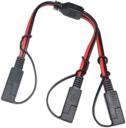 Liwinting SAE Y Splitter 1 to 2 SAE Extension Cable SAE Extension Cord Solar Cell Photovoltaic Cable Male to Female Extension Cable SAE One Point Two 14AWG 30cm/0.98FT