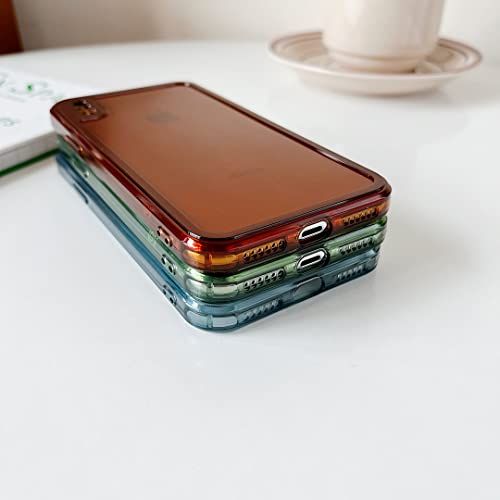 Ztofera Case For Iphone X,Clear Soft Silicone Bumper Protective Retro Color Transparent Shockproof Phone Case - Green #TOP3