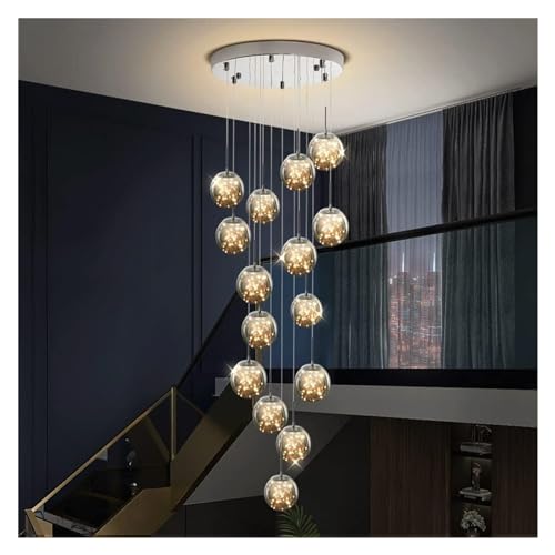 Lampe d'escalier à suspension réglable pour hall d'entrée
