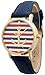 Women's Geneva Multi Color Striped Anchor Leather Watch - Navy