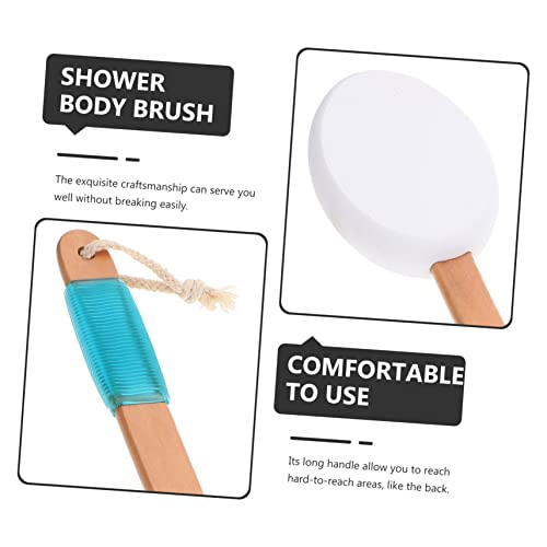 DECHOUS Sunscreen Applicator Body Brush Ergonomic Back Scrubber for Shower Gentle Exfoliation Shower Accessory for Hard to Reach Areas