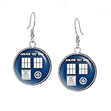 Tardis Doctor Who Earrings, Tardis Pendant, Dr Who Tardis Jewelry, Time Lord Necklace, Weeping Angel, Gallifrey Doctor Who Wedding Party, Geek Gift Geeky Gifts Nerd Nerdy Presents