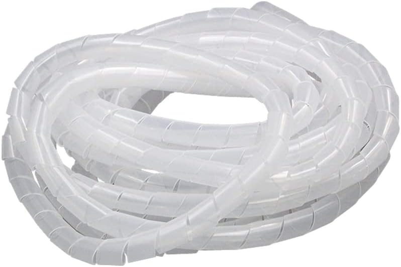 Hasanat Essentials Spiral Wire Wrap Tube Pc Manage Cable For Computer Car Cover Sleeve wire sheath,cord bundler wire wrap, spiral hose wrap (12mm 10 Meter, White)