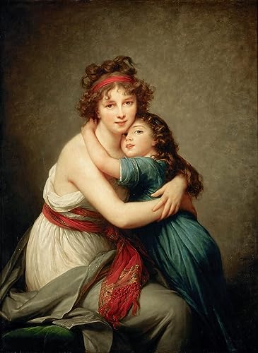Toile peinture célèbre Vigée Le Brun : l'émotion d'un autoportrait mère-fille 60x90