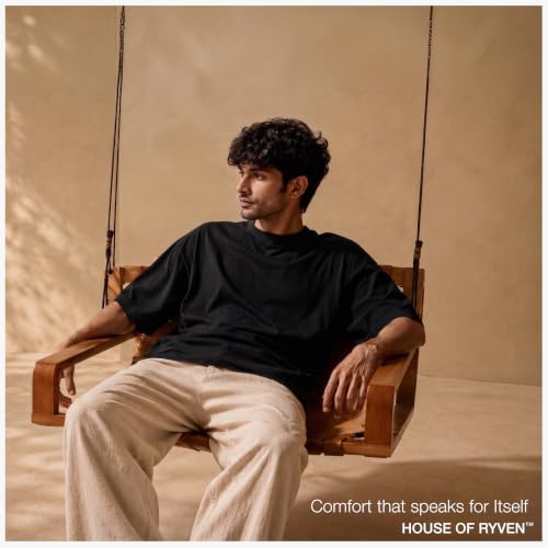 Image of Men's Pure Cotton Oversized Fit Round Neck T-Shirt