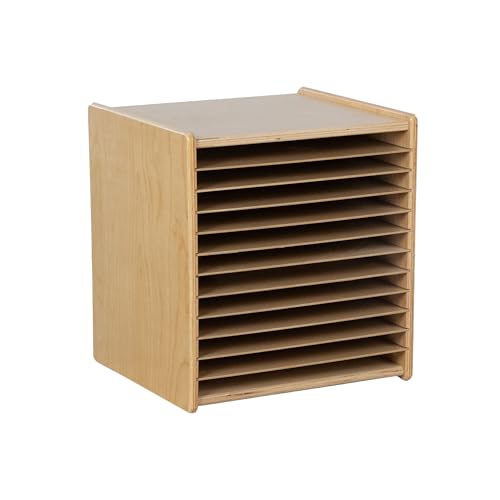 Wood Designs WD33200 Tabletop Puzzle Rack with 12 Removable Shelves for Flat and Knob Puzzles, Birch Plywood Construction with Tuff-Gloss UV Finish, GREENGUARD Gold Certified
