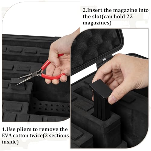 Image of TSA Approved Gun Pistol Case Waterproof Handgun Case with Pre-Cut EVA Foam Shockproof Travel Carrying Hard Shell Case Included Silica Gel Canister, Black