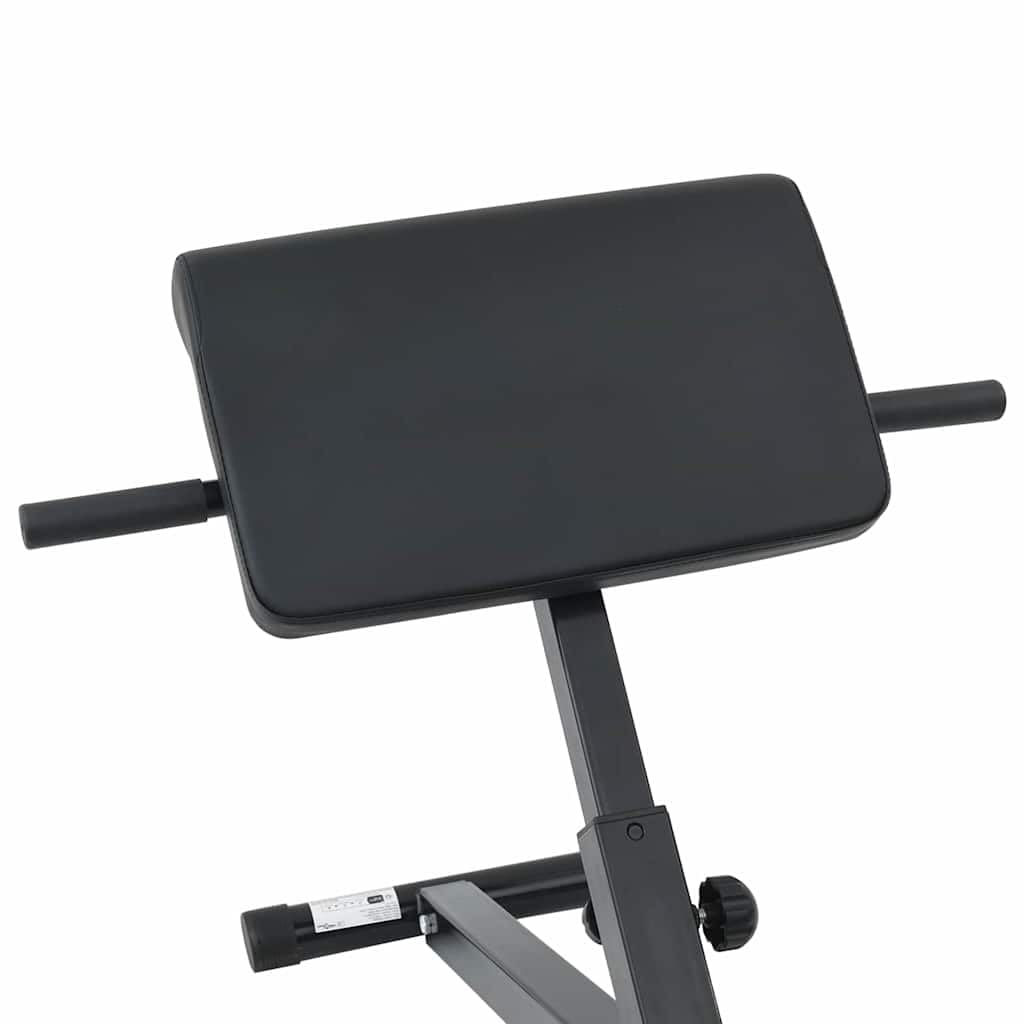 Ławka Hyperextension czarna ze stali malowanej proszkowo, 100,5 x 70 x 78 cm, składana i regulowana, do treningu siłowego, pleców, mięśni brzucha, ćwiczeń wewnątrz