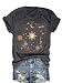 AIMSEN Womens Moon Sun Flower Graphic Shirts Teen Girls Cute Mystical Moon Short Sleeve Tshirt Tees