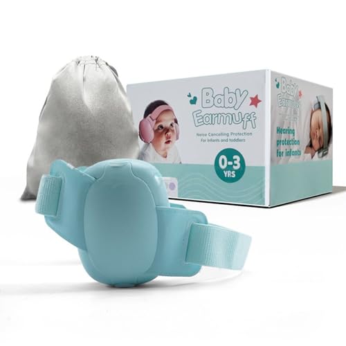 GXMRHWY Head Mounted Baby Noise Reduction Earmuffs for Babies 0-3 years old, 360° All-round Sound Insulation Protection (Blue)