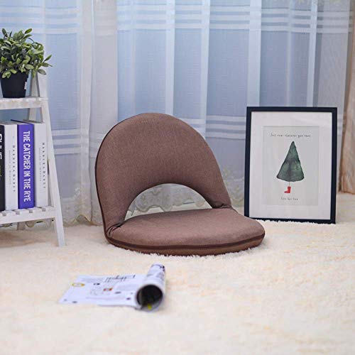 LIX-XYD Recliner Floor Chair Adjustable Floor Seating With Back Support 5 Angles Foldable Meditation Chair For Indoor Floor Bay Window Watching Gaming (Color : GRAY) (Color : Brown)