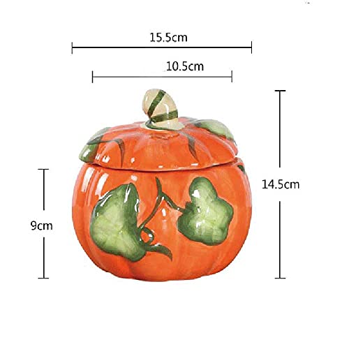 AXB Keramische Pompoen, Keramiek Pompoen Vorm Suikerkom Opslag Jar Canisters Home Decor Halloween Centerpieces - Image 3