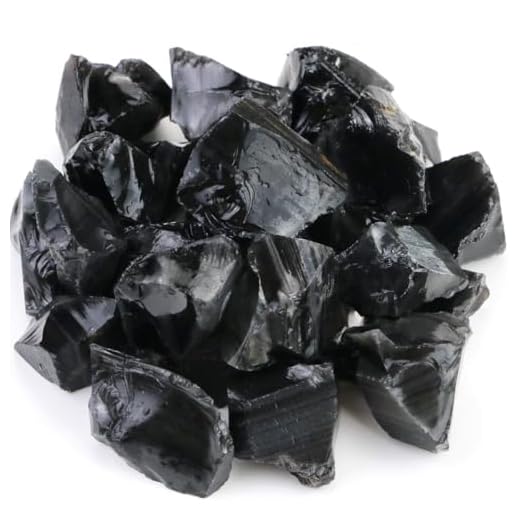FIREBOOMOON 2lb/950g Rough Natural Black Obsidian Stones Raw Gemstone Crystal Rock for Cabbing,Tumbling,Cutting,Polishing,Lapidary,Wire Wrapping,Healing Reiki,Jewelry Making,Home Decoration(Black)