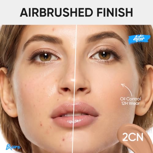 Image of SKINTIFIC Velvet Matte Cushion Foundation Blue #2CN Cool Ivory | Full coverage matte finish, one-swipe flawless, oil control, long-lasting pore-blurring pressed powder for oily skin.