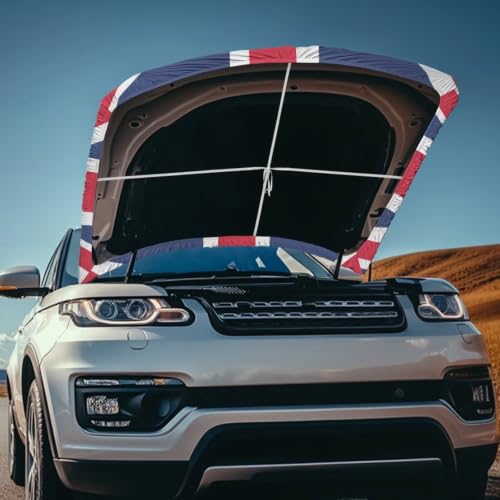 Image of England Car Hood Cover Polyester Elastic Fabrics Can be Washed Suitable for SUV Trucks Universal for Cars