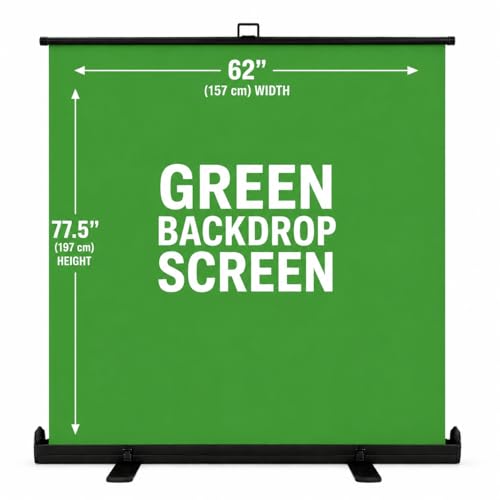 KHOMO Gear 62-Inch Green Screen Backdrop – Collapsible, Portable Chroma