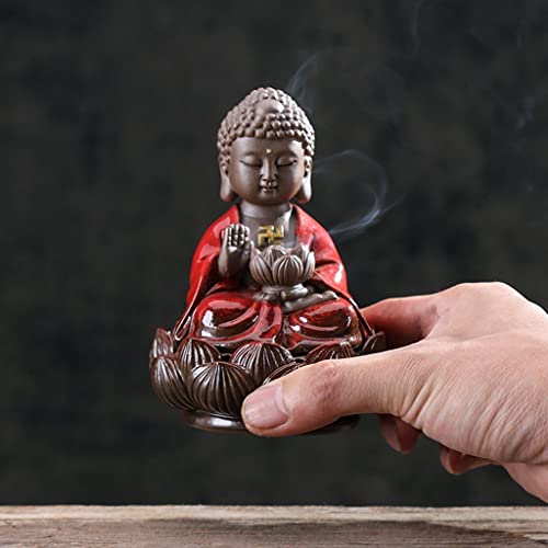 Bouddha support encens reflux céramique aromathérapie et yoga