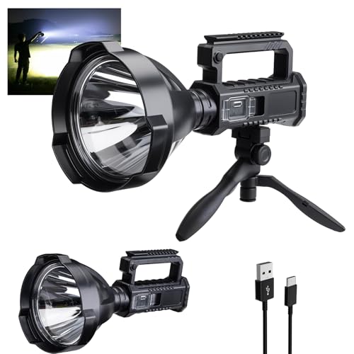 Rechargeable LED Spotlight with Tripod and Waterproof Features