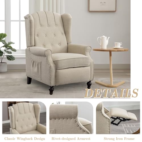 Sillón Recliner Plegable Beige miniatura 5