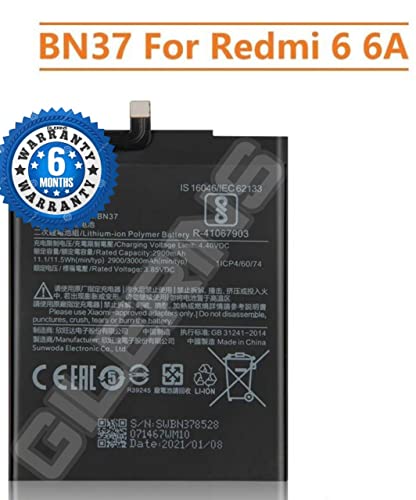 Image of Original BN37 Battery for Redmi 6 /6A /M1804C3DG / M1804C3DH / M1804C3D Battery with 6 Month Warranty ****(F000130)
